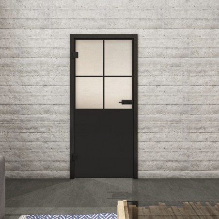 Ganzglastür Loft Schwarzlack 24 Blickdicht-modernes Zuhause