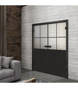 Ganzglastür Loft Schwarzlack 24 Blickdicht-modernes Zuhause