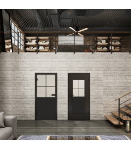 Ganzglastür Loft Schwarzlack 24 Blickdicht-modernes Zuhause