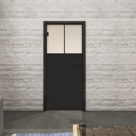 Ganzglastür Loft Schwarzlack 25 Blickdicht-modernes Zuhause