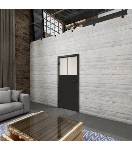Ganzglastür Loft Schwarzlack 25 Blickdicht-modernes Zuhause