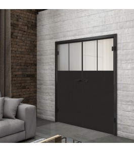 Ganzglastür Loft Schwarzlack 25 Blickdicht-modernes Zuhause
