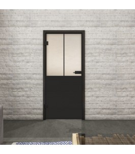 Ganzglastür Loft Schwarzlack 26 Blickdicht-modernes Zuhause
