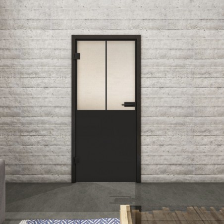 Ganzglastür Loft Schwarzlack 26 Blickdicht-modernes Zuhause