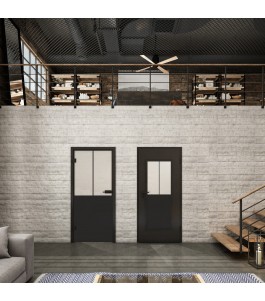 Ganzglastür Loft Schwarzlack 26 Blickdicht-modernes Zuhause