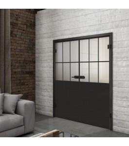 Ganzglastür Loft Schwarzlack 28 Blickdicht-modernes Zuhause