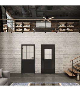 Ganzglastür Loft Schwarzlack 28 Blickdicht-modernes Zuhause