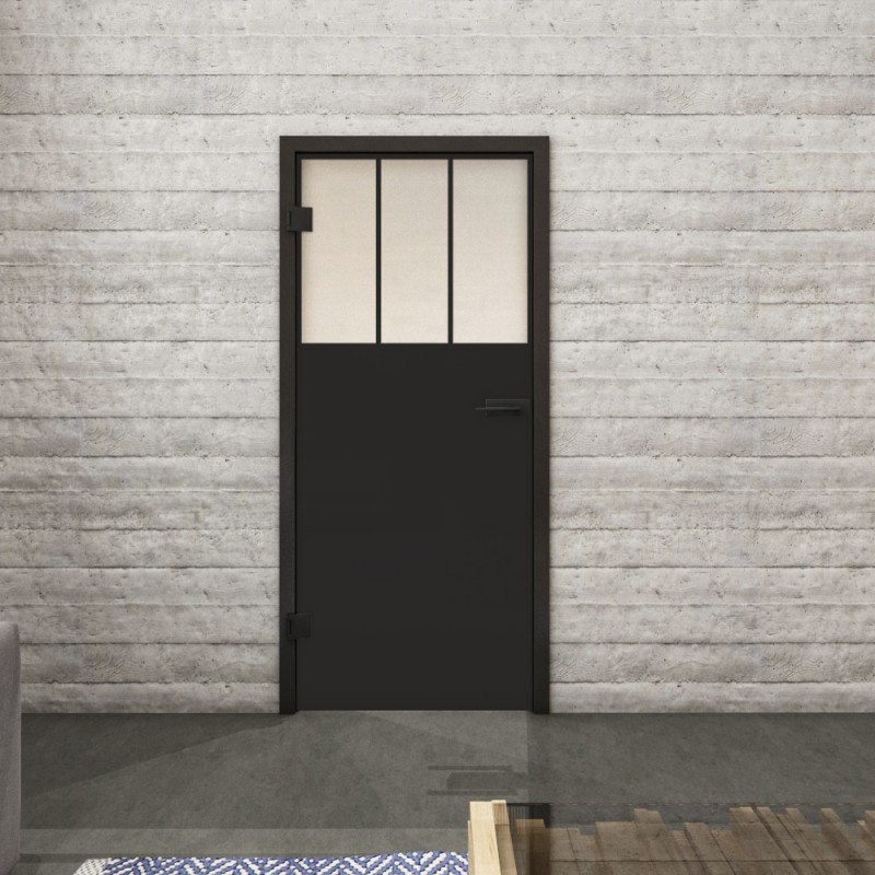 Ganzglastür Loft Schwarzlack 29 Blickdicht Ganzglastür Loft Schwarzlack 29 Blickdicht
