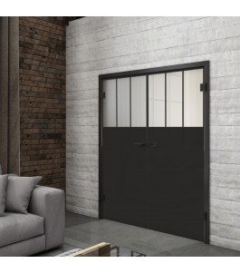 Ganzglastür Loft Schwarzlack 29 Blickdicht-modernes Zuhause