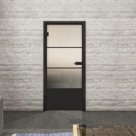 Ganzglastür Loft Schwarzlack 32 Blickdicht-modernes Zuhause