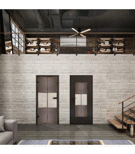 Ganzglastür Loft Rosteisen Genietet 30 Blickdicht