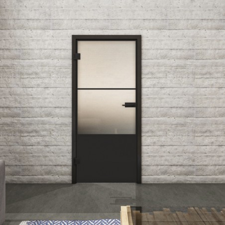 Ganzglastür Loft Schwarzlack 33 Blickdicht-modernes Zuhause