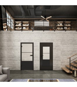 Ganzglastür Loft Schwarzlack 33 Blickdicht-modernes Zuhause