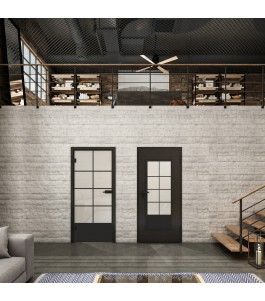 Ganzglastür Loft Schwarzlack 34 Blickdicht-modernes Zuhause