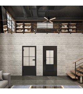 Ganzglastür Loft Schwarzlack 36 Blickdicht-modernes Zuhause