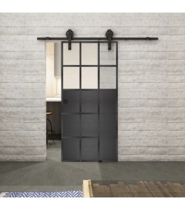 Glasschiebetür BARN-LINE Loft Schwarzeisen Genietet 21 Blickdicht