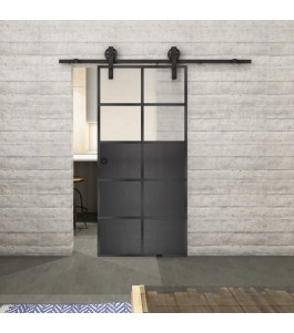 Glasschiebetür BARN-LINE Loft Schwarzeisen Genietet 17 Blickdicht