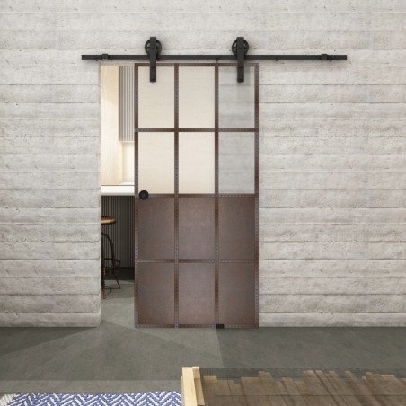 Glasschiebetür BARN-LINE Loft Rosteisen Genietet 22 Blickdicht