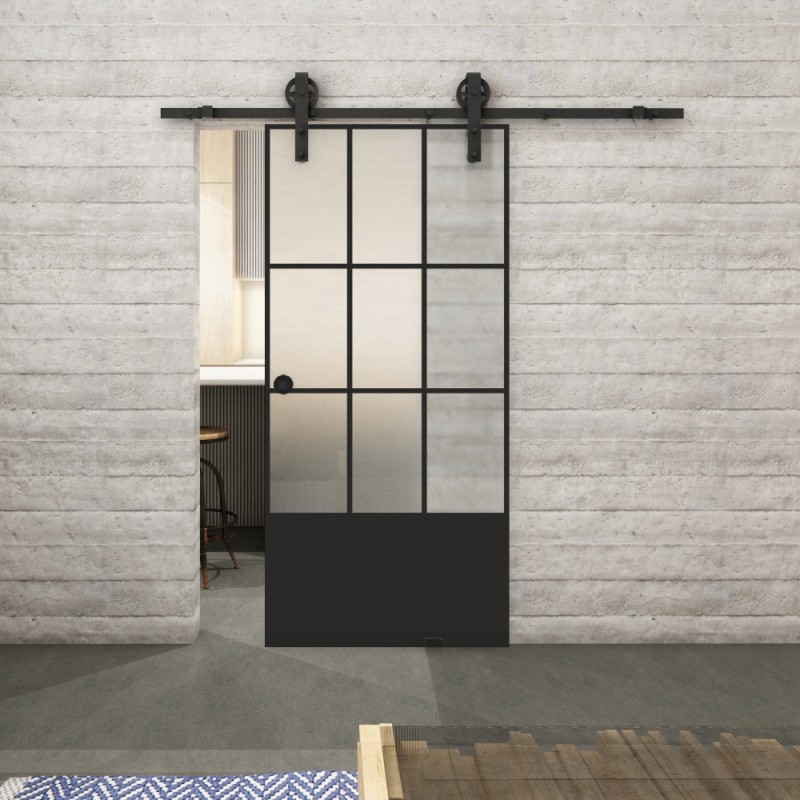 Glasschiebetür BARN-LINE Loft Schwarzlack 38 Blickdicht Glasschiebetür BARN-LINE Loft Schwarzlack 38 Blickdicht