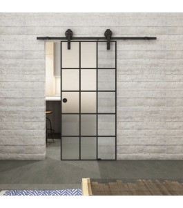 Glasschiebetür BARN-LINE Loft Schwarzlack 09 Blickdicht