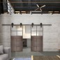 Glasschiebetür BARN-LINE Loft Rosteisen Genietet 17 Auf Klarglas Glasschiebetür BARN-LINE Loft Rosteisen Genietet 17 Auf Klarglas