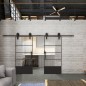 Glasschiebetür BARN-LINE Loft Schwarzlack 31 Auf Klarglas