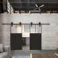 Glasschiebetür BARN-LINE Loft Schwarzlack 25 Auf Klarglas Glasschiebetür BARN-LINE Loft Schwarzlack 25 Auf Klarglas