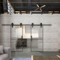 Glasschiebetür BARN-LINE Loft Schwarzlack 18 Auf Klarglas Glasschiebetür BARN-LINE Loft Schwarzlack 18 Auf Klarglas