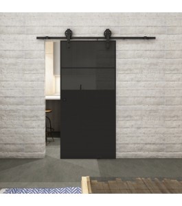 Glasschiebetür BARN-LINE Loft Schwarzlack 22 Auf Grauglas