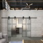 Glasschiebetür BARN-LINE Loft Schwarzlack 14 Blickdicht Glasschiebetür BARN-LINE Loft Schwarzlack 14 Blickdicht