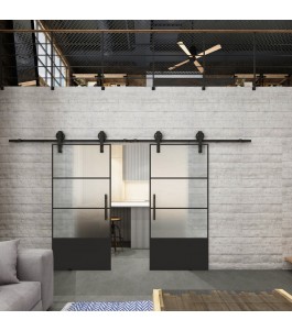 Glasschiebetür BARN-LINE Loft Schwarzlack 32 Blickdicht
