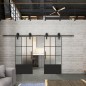 Glasschiebetür BARN-LINE Loft Schwarzlack 38 Blickdicht Glasschiebetür BARN-LINE Loft Schwarzlack 38 Blickdicht