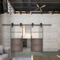 Glasschiebetür BARN-LINE Loft Rosteisen Genietet 14 Blickdicht