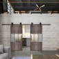 Glasschiebetür BARN-LINE Loft Rosteisen Genietet 33 Blickdicht Glasschiebetür BARN-LINE Loft Rosteisen Genietet 33 Blickdicht