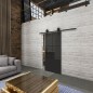 Glasschiebetür BARN-LINE Loft Schwarzlack 36 Auf Grauglas Glasschiebetür BARN-LINE Loft Schwarzlack 36 Auf Grauglas