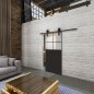 Glasschiebetür BARN-LINE Loft Schwarzlack 23 Auf Klarglas Glasschiebetür BARN-LINE Loft Schwarzlack 23 Auf Klarglas