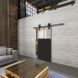 Glasschiebetür BARN-LINE Loft Schwarzlack 25 Auf Klarglas Glasschiebetür BARN-LINE Loft Schwarzlack 25 Auf Klarglas