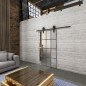 Glasschiebetür BARN-LINE Loft Rosteisen Genietet 10 Blickdicht