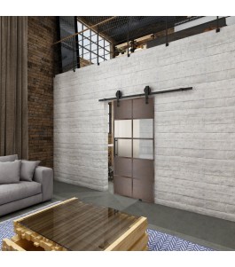 Glasschiebetür BARN-LINE Loft Rosteisen Genietet 28 Blickdicht