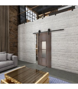 Glasschiebetür BARN-LINE Loft Rosteisen Genietet 35 Blickdicht