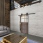Glasschiebetür BARN-LINE Loft Rosteisen Genietet 17 Auf Klarglas Glasschiebetür BARN-LINE Loft Rosteisen Genietet 17 Auf Klarglas