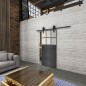 Glasschiebetür BARN-LINE Loft Schwarzeisen Genietet 21 Blickdicht Glasschiebetür BARN-LINE Loft Schwarzeisen Genietet 21 Blickdicht