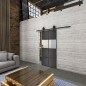 Glasschiebetür BARN-LINE Loft Schwarzeisen Genietet 29 Blickdicht Glasschiebetür BARN-LINE Loft Schwarzeisen Genietet 29 Blickdicht
