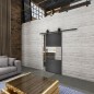 Glasschiebetür BARN-LINE Loft Schwarzeisen Genietet 27 Auf Klarglas Glasschiebetür BARN-LINE Loft Schwarzeisen Genietet 27 Auf Klarglas