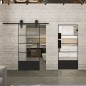 Glasschiebetür BARN-LINE Loft Schwarzlack 31 Auf Klarglas