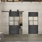 Glasschiebetür BARN-LINE Loft Schwarzeisen Genietet 28 Blickdicht Glasschiebetür BARN-LINE Loft Schwarzeisen Genietet 28 Blickdicht