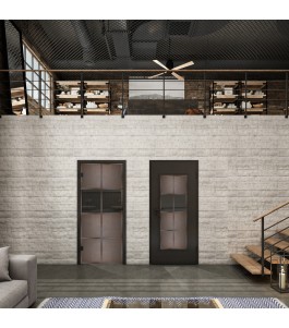 Lichtausschnitt Loft Rosteisen Genietet 29 Auf Grauglas