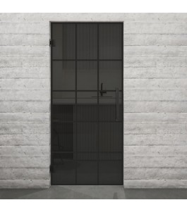 Pendeltür Loft Schwarzlack 09 Auf Grauglas-modernes Zuhause