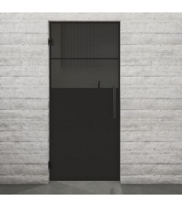 Pendeltür Loft Schwarzlack 22 Auf Grauglas-modernes Zuhause