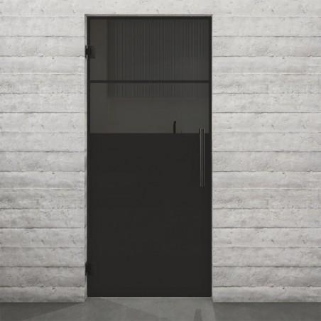 Pendeltür Loft Schwarzlack 22 Auf Grauglas-modernes Zuhause